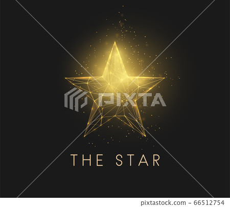 Abstract golden star. Low poly style design 66512754