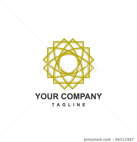 geometrical gold insignia badge harmonic flower 66512987