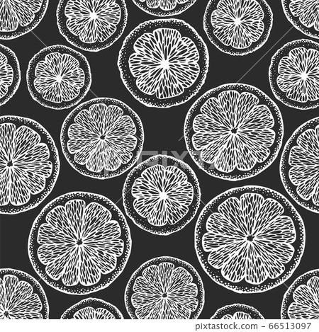 Hand drawn citrus seamless pattern. Vector oranges - Stock Illustration ...