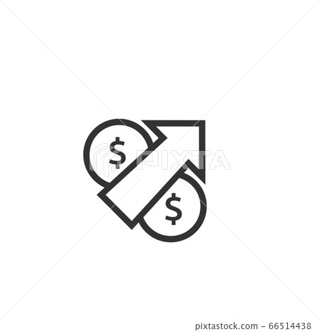 dollar rate increase icon. Money symbol with - Stock Illustration ...