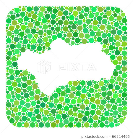 Map of Andalusia Province - Dotted Collage with Stencil 66514465