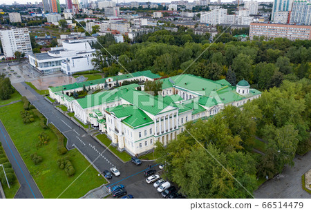 Drone view of Rastorguev Kharitonov palase, Yekaterinburg City, Russia Drone view of Rastorguev Kharitonov palase, Yekaterinburg City, Russia 66514479