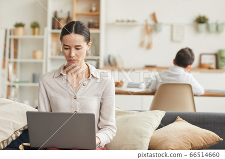 Modern Mother Working at Home 66514660