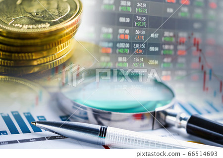 Stock market investment trading financial, coin and graph Stock market investment trading financial, coin and graph 66514693