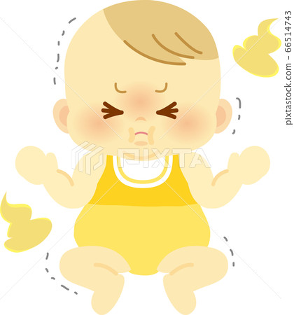 Baby in a baby clothes with a look of a poop _ Baby whole body illustration 09