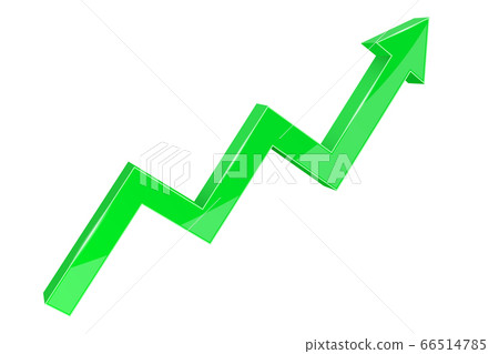 Financial indication arrow. Up green 3d graph - Stock Illustration ...