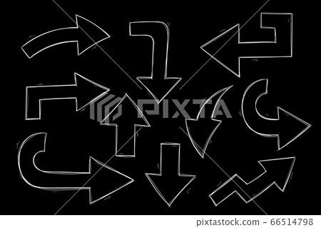Arrows. Hand drawn sketch on black background 66514798