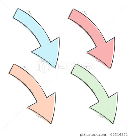 Arrows. Colored DOWN hand drawn sketch - Stock Illustration [66514851 ...