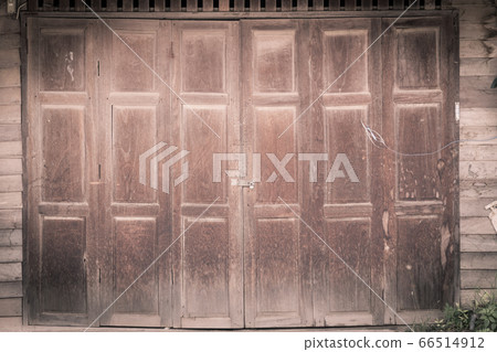 vintage wood door of thai style house vintage wood door of thai style house 66514912