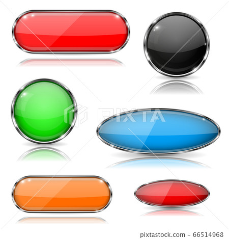 Glass buttons. Colored 3d shiny elements Glass buttons. Colored 3d shiny elements 66514968