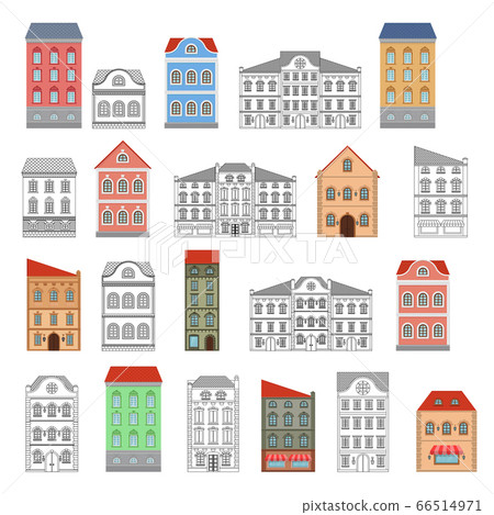 Houses. Set of european old buildings Houses. Set of european old buildings 66514971