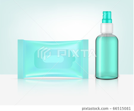 3D mock up realistic Spray Transparent Bottle and 66515081