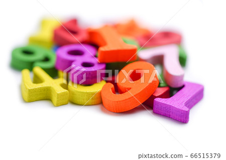 Math Number colorful on white background Math Number colorful on white background 66515379