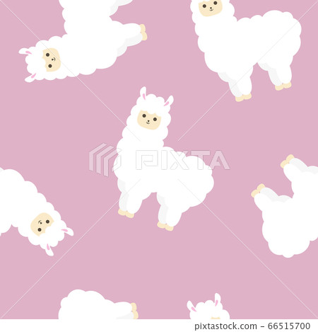 Alpaca seamless pattern pink 66515700