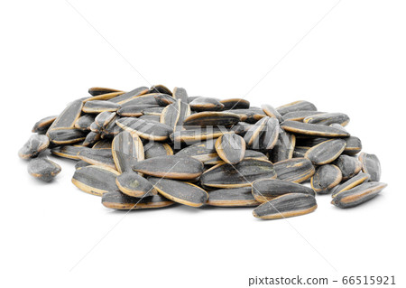 Sunflower seeds in sack on a white background Sunflower seeds in sack on a white background 66515921