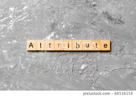ATTRIBUTE word written on wood block. ATTRIBUTE ATTRIBUTE word written on wood block. ATTRIBUTE 66516158