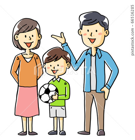 Hand drawn illustration material family couple children soccer boy Hand drawn illustration material family couple children soccer boy 66516285