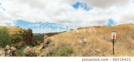 Gamlya canyon against the blue sky in Israel 66516423