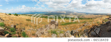 landscape on the Golan Heights against the blue 66516439