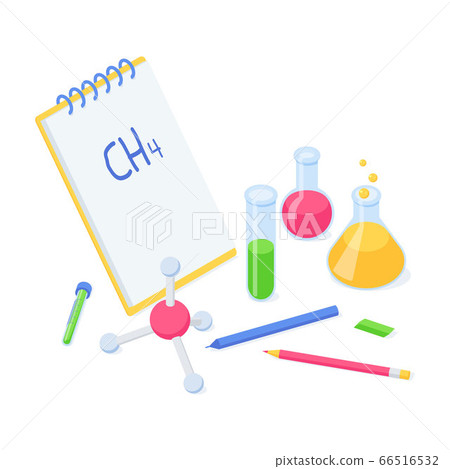 Chemistry education or back to school isometric concept. 66516532