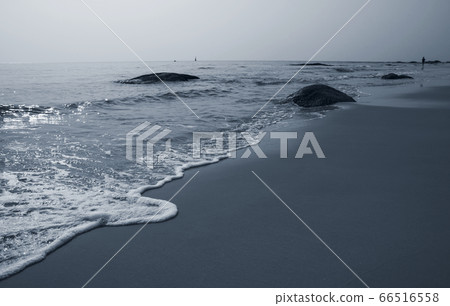 Sad concept of Lonely woman walking on the beach 66516558