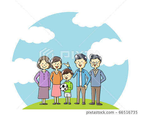 Hand drawn illustration material family couple children old couple 3 generations Hand drawn illustration material family couple children old couple 3 generations 66516735