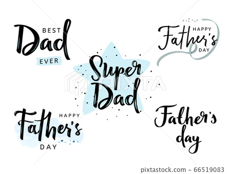 Happy Fathers Day Calligraphy collction of greeting cards. Vector illustrations. Happy Fathers Day Calligraphy collction of greeting cards. Vector illustrations. 66519083