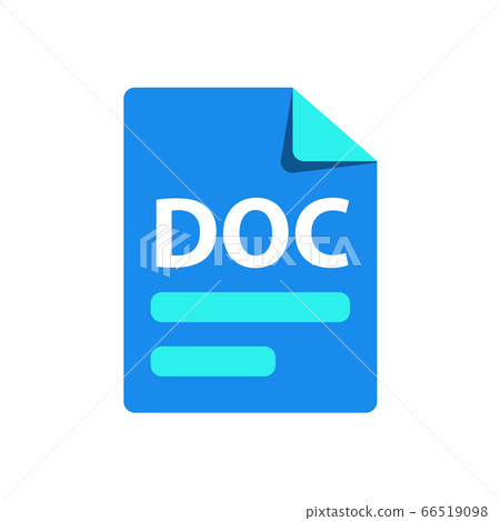 Vector blue icon DOC. File format extension Vector blue icon DOC. File format extension 66519098