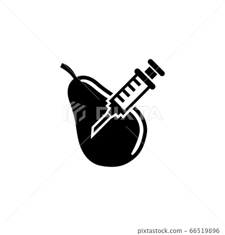 Genetically Modified Pear, GMO Fruit Flat Vector 66519896