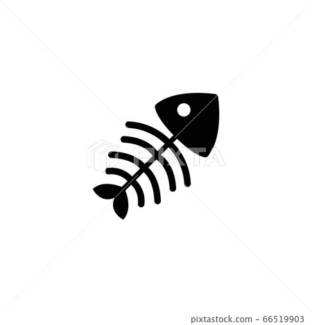 Fish Bone Skeleton Flat Vector Icon - Stock Illustration [66519903] - PIXTA