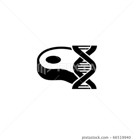 GMO Food, Genetic Modified Meat Flat Vector Icon 66519940