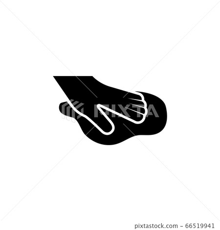 Hand Wiping and Cloth, Cleaning Flat Vector Icon 66519941