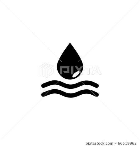 Water Drop and Waves, Raindrop Flat Vector Icon - Stock Illustration ...