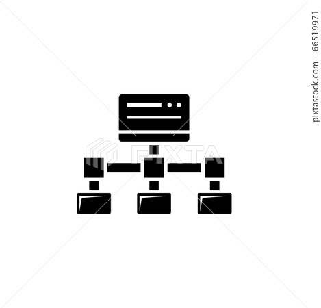 File Transfer, Shared Site Flat Vector Icon 66519971