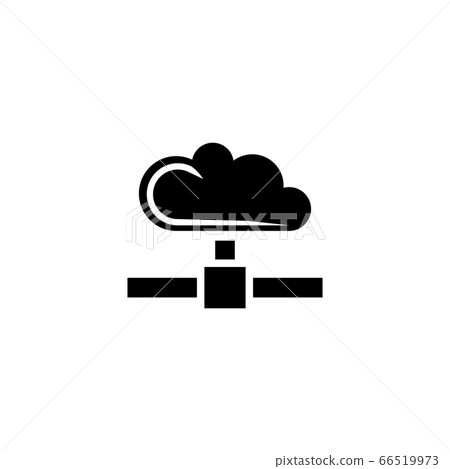Cloud Data Sync, Shared Computing Flat Vector Icon 66519973