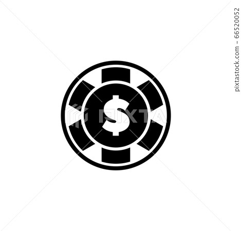 Casino Chip, Poker, Blackjack Flat Vector Icon 66520052