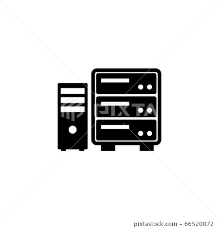 Datacenter, Computer Server Flat Vector Icon 66520072