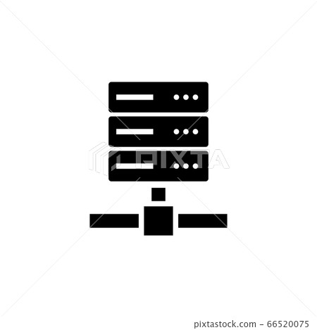 Computer Server, Web Storage Flat Vector Icon-插圖素材 [66520075] - PIXTA圖庫