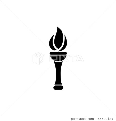 Flaming Torch, Olympic Ceremonial Fire. Flat Flaming Torch, Olympic Ceremonial Fire. Flat 66520185