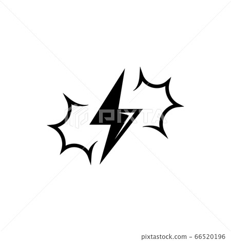 Thunder and lightning, Thunderbolt Flash. Flat 66520196