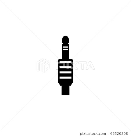 Audio Minijack Cable Plug Connector. Flat Vector 66520208