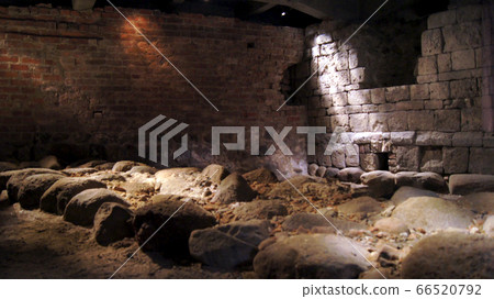 COPENHAGEN, DENMARK - JUL 06th, 2015: Ruins below Christiansborg Palace COPENHAGEN, DENMARK - JUL 06th, 2015: Ruins below Christiansborg Palace 66520792