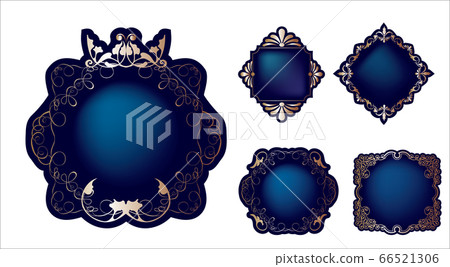 圖解材料巴洛克風格：精美的標籤設計和裝飾品裝飾規則集｜藍色×金色 66521306