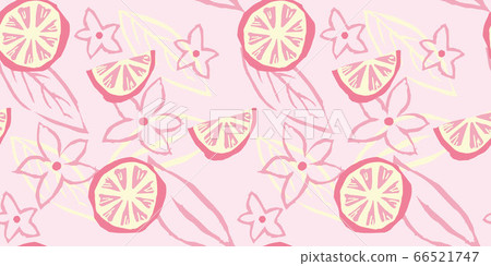 Lemon hand drawn seamless pattern - Stock Illustration [66521747] - PIXTA