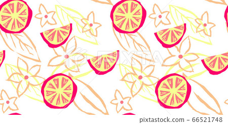 Lemon hand drawn seamless pattern - Stock Illustration [66521748] - PIXTA