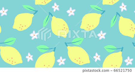 Lemon hand drawn seamless pattern - Stock Illustration [66521750] - PIXTA