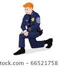 Police officer kneels down 66521758