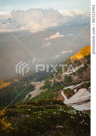 Beautiful natural background with Caucasus mountains. Beautiful natural background with Caucasus mountains. 66522402