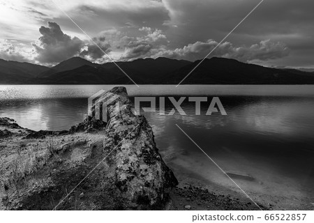 View of landscape nature and river, Black and 66522857