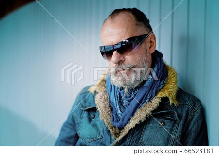 Portrait of a man with glasses, mustache and beard 66523181
